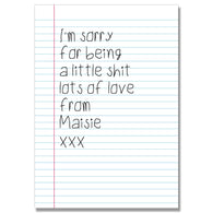 Personalised Little Shit I'M Sorry Card